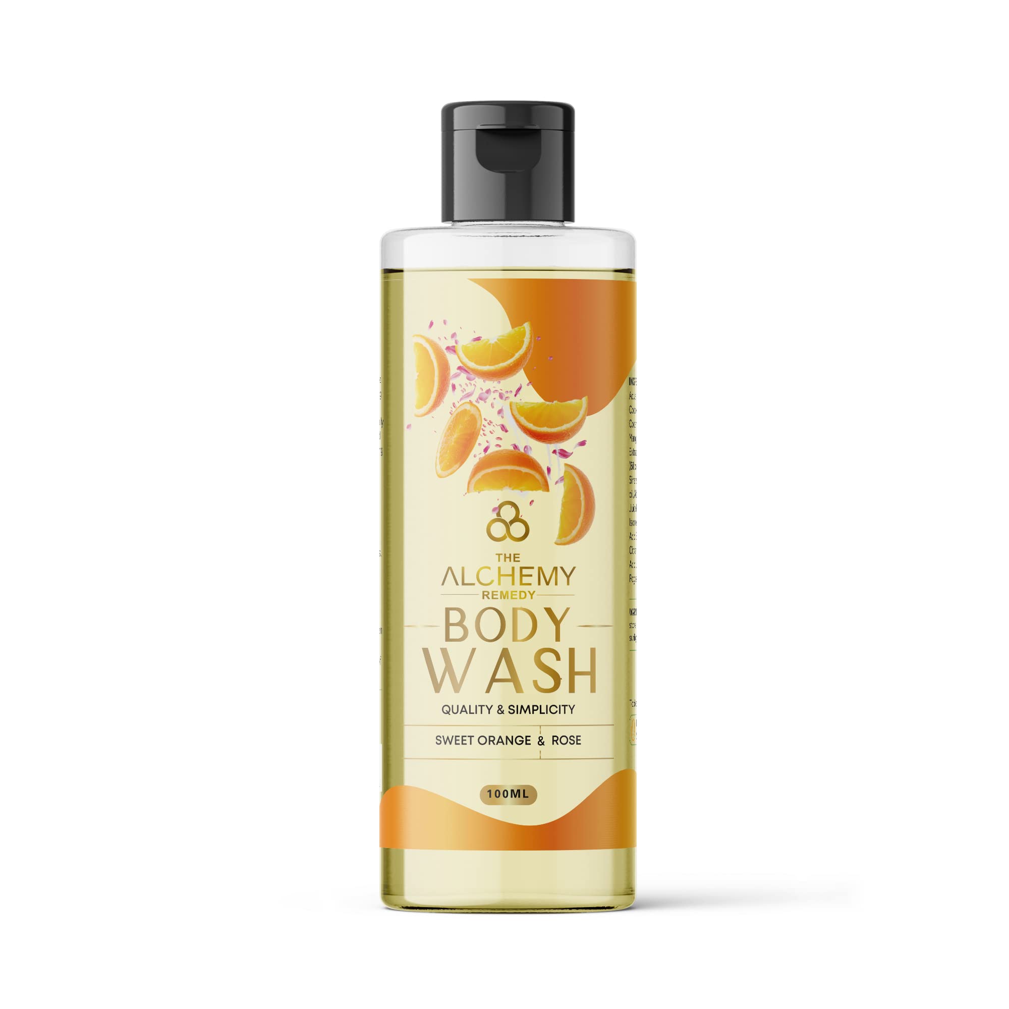 Organic Body Wash 250ml - Sweet Orange & Rose Scented | Natural Skincare for Women & Men | Luxury Toiletries Gift Set | Perfect for Spa Day, Relaxation & Self-Care Routine