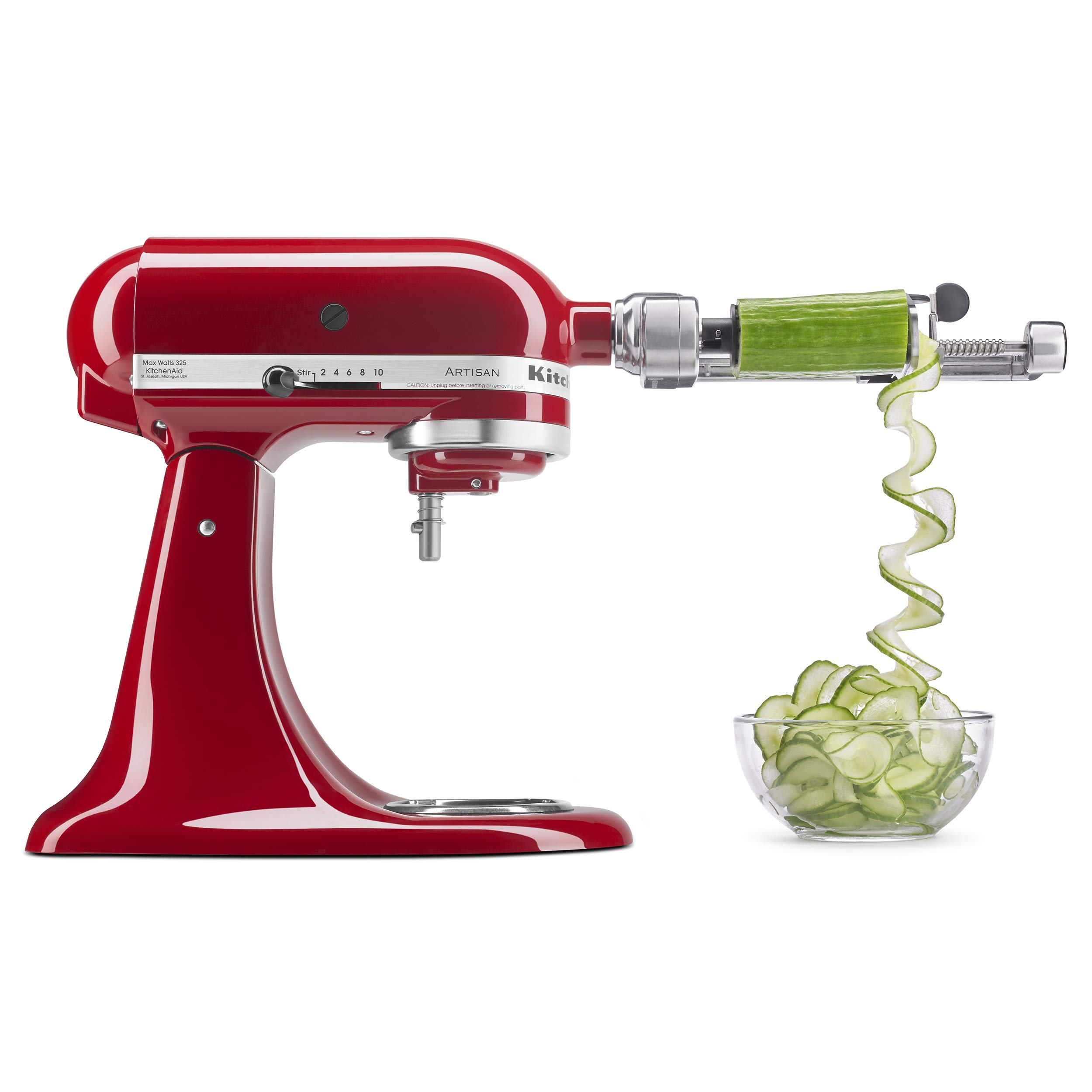KitchenAid Spiralizer Attachment for Fruits & Vegetables with Metal Food Grinder - Perfect for Making Healthy Zoodles, Salads & Homemade Pasta
