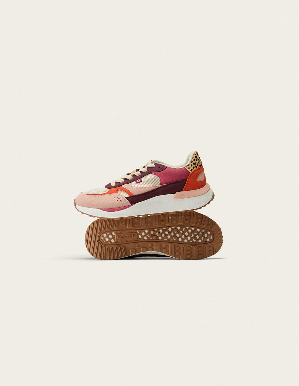 Anaelle Low Baskets - Light Beige Rose & Orange Woven Baskets for Home Decor, Storage, and Picnic Accessories