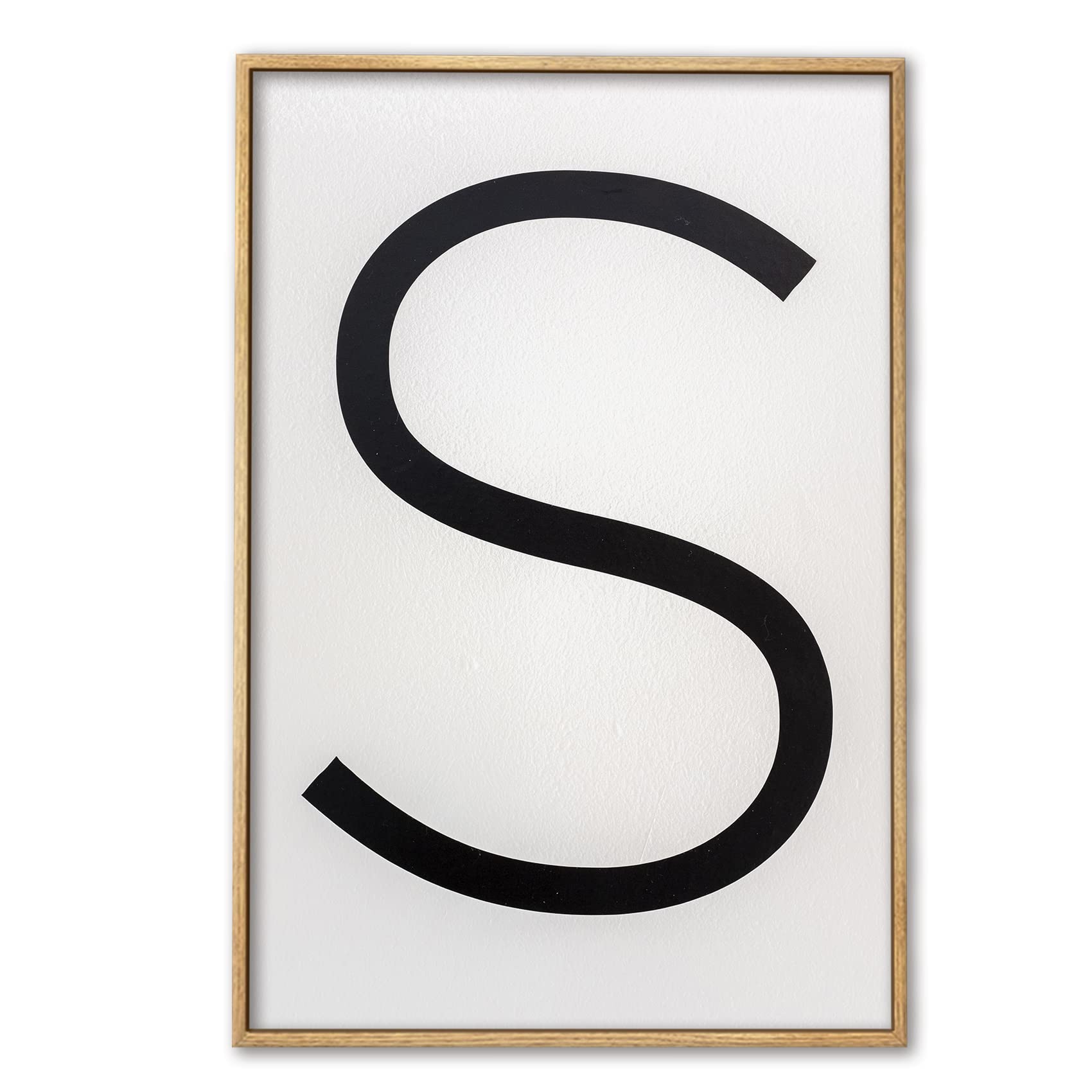 Zzuyi Framed Canvas Print Wall Art - English Letter S Initial Background Home Decor (16