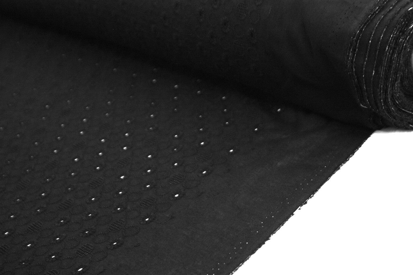 Anglaise Dobby Black Fabric - Premium Cotton Textile for Fashion & Home Decor | Perfect for Dresses, Curtains & Crafting Projects