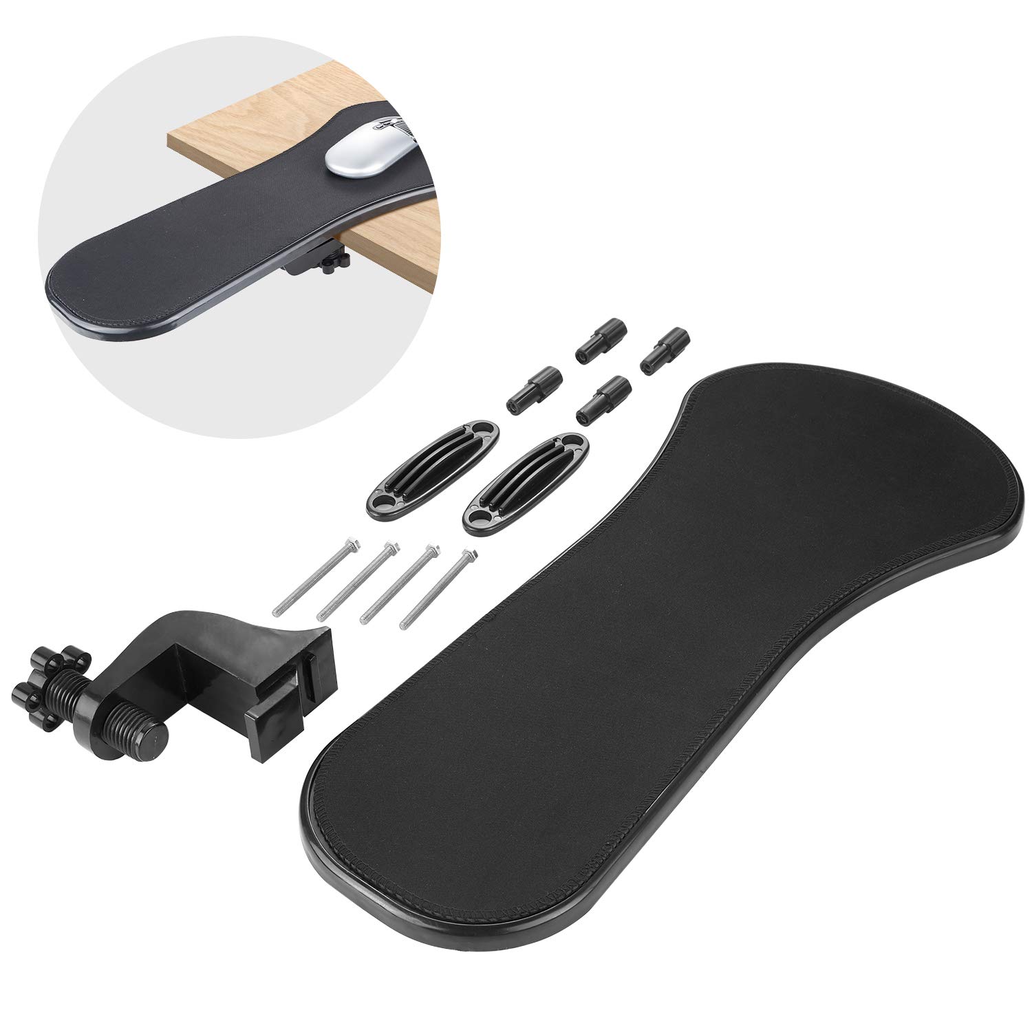 Ergonomic Adjustable Wrist Rest for Computer - Dual Purpose Desk & Chair Attachable Arm Support - Home & Office Use with Mouse Pad - Perfect for Gaming, Typing, and Long Work Sessions