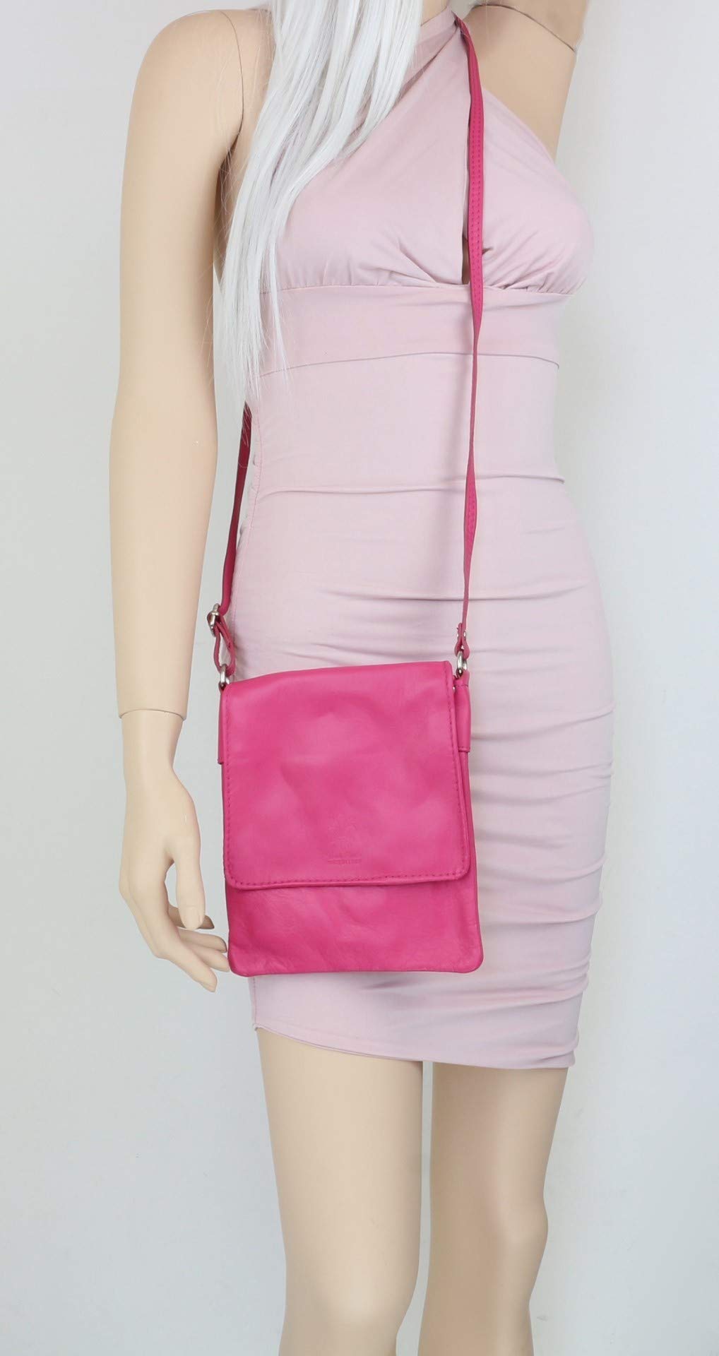 Stylish Women's Italian Leather Crossbody Bag - Small Shoulder Messenger Purse with Phone Holder | Soft Vera Pelle Leather | Perfect for Daily Use, Travel & Holiday Gifts