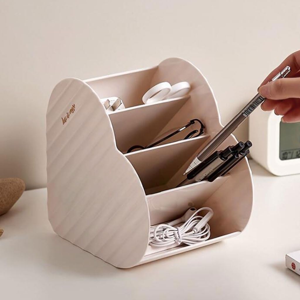 Stylish Large Capacity Plastic Pen Holder - Countertop Stationery Organizer for Home, School & Office | Multifunctional Desk Storage Box for Pens, Pencils & Supplies | Perfect for Workspace, Study Desk & Gift Giving