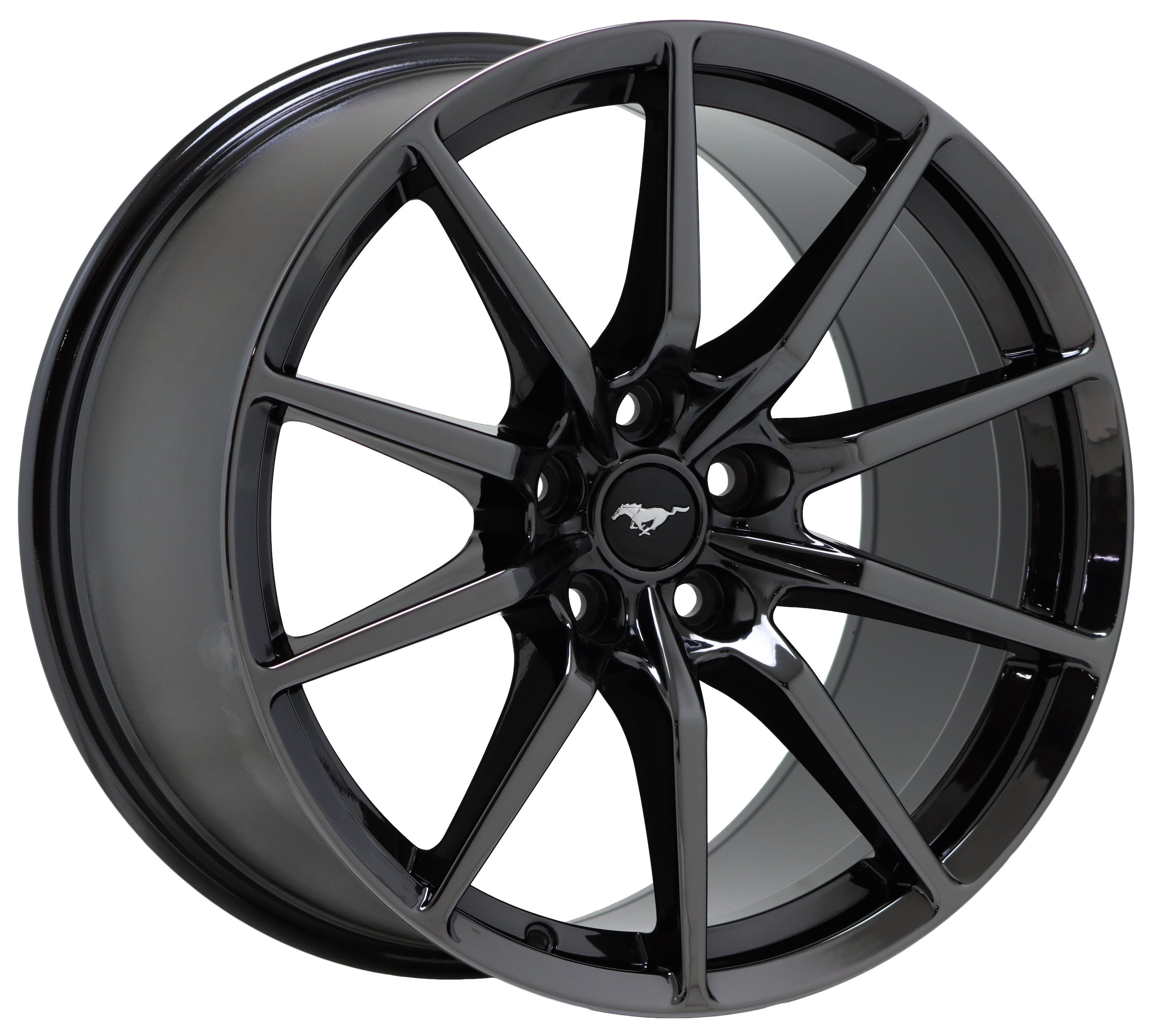 19x10.5 & 19x11 Mustang GT350 Black Chrome Wheels - OEM Factory Replacement (Part# 10053 & 10054) - Perfect for Performance Upgrades & Show Car Builds
