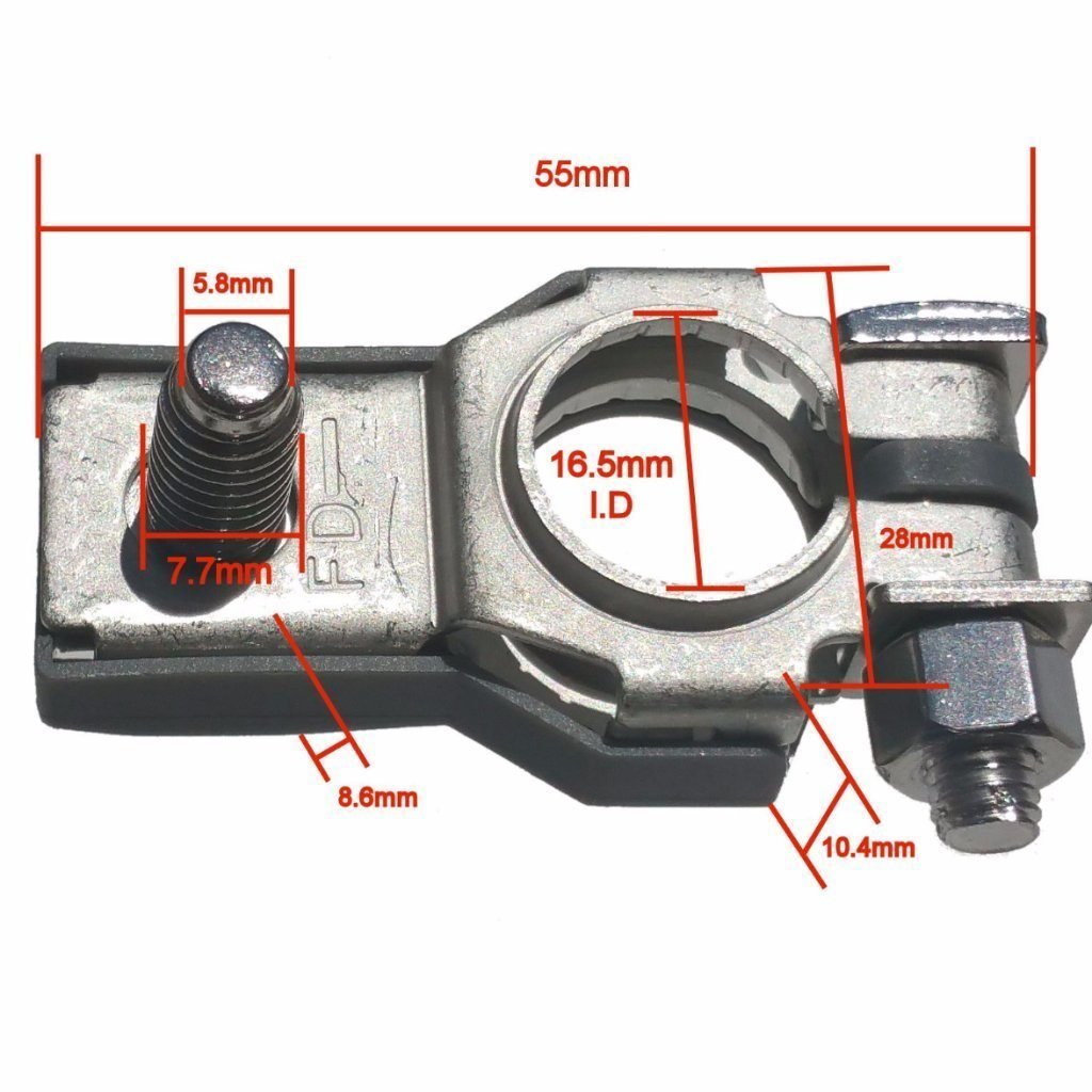 Top Post Negative Battery Terminal (10-Pack) - Direct Fit Replacement for Toyota 90982-06022 & GM 92199463 - Auto Battery Terminal Connector for Automotive, Marine & RV Batteries - Durable Aftermarket Car Battery Parts