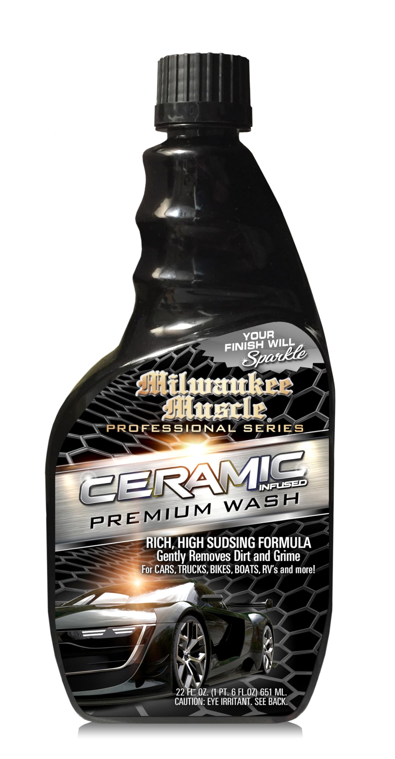 22 Fl Oz Professional Ceramic Car Wash Soap - pH Balanced Auto Detergent for Cars, Motorcycles & Boats - Ceramic Coating Safe - Perfect for Hand Washing, Foam Cannon & Pressure Washer Use