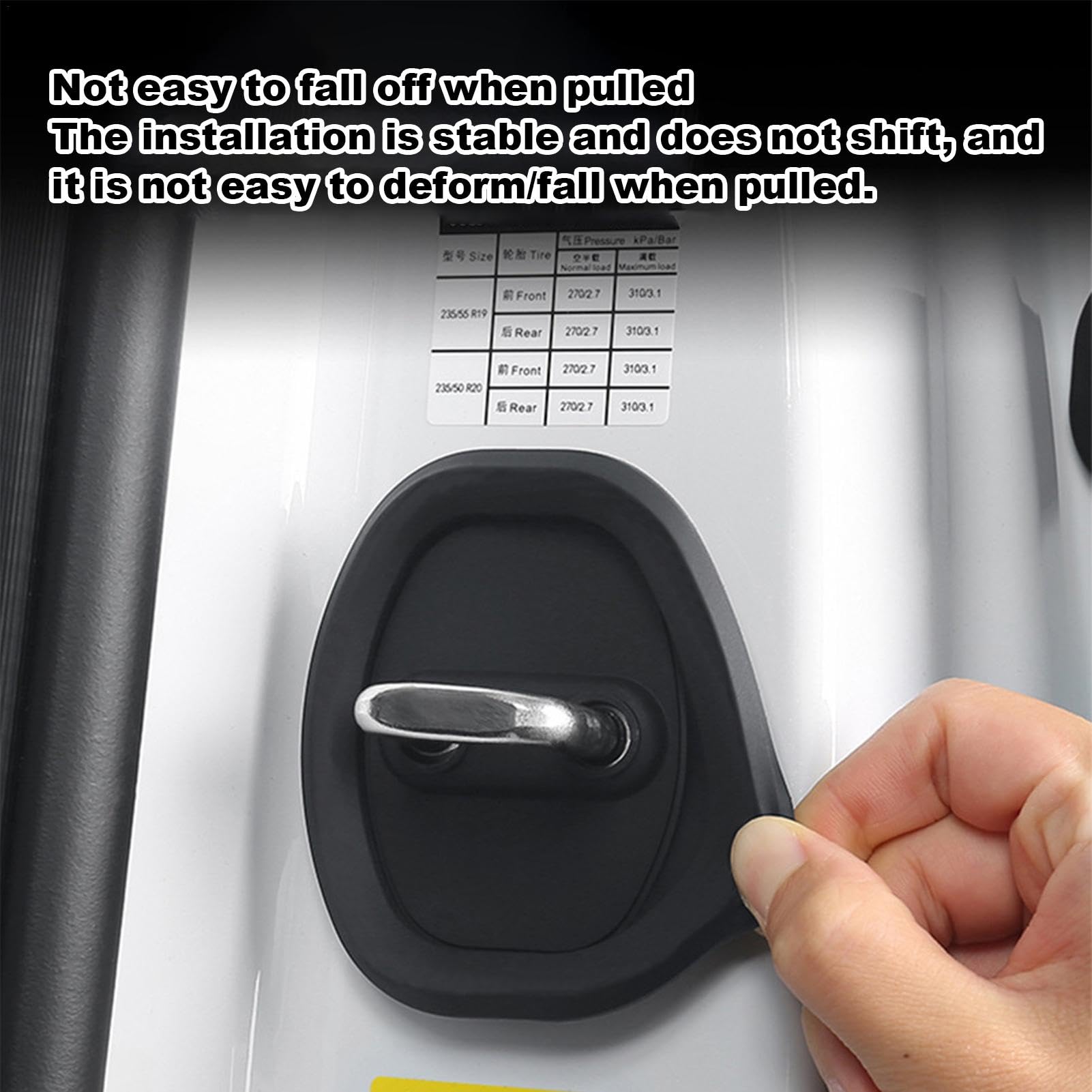 4 Pack Silicone Door Latch Protectors for Cars - Soft Shock Absorbing Door Lock Covers, Noise Reduction Pads, Universal Auto Accessories (Fits Most Vehicles) - Prevent Scratches & Protect Door Locks During Daily Commutes, Road Trips and Car Washes