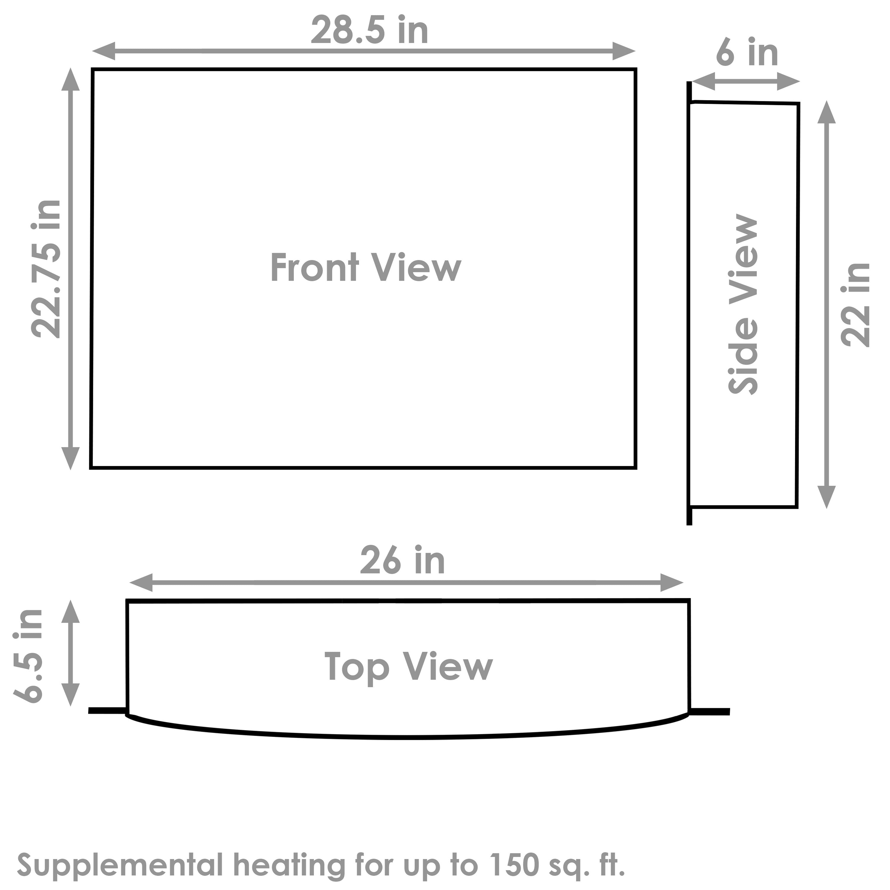 Modern Indoor Electric Fireplace Insert - 23 Inch Recessed or Wall Mounted - Realistic Flame Effect - Perfect for Living Room, Bedroom & Office - Energy Efficient & Safe Heating Solution