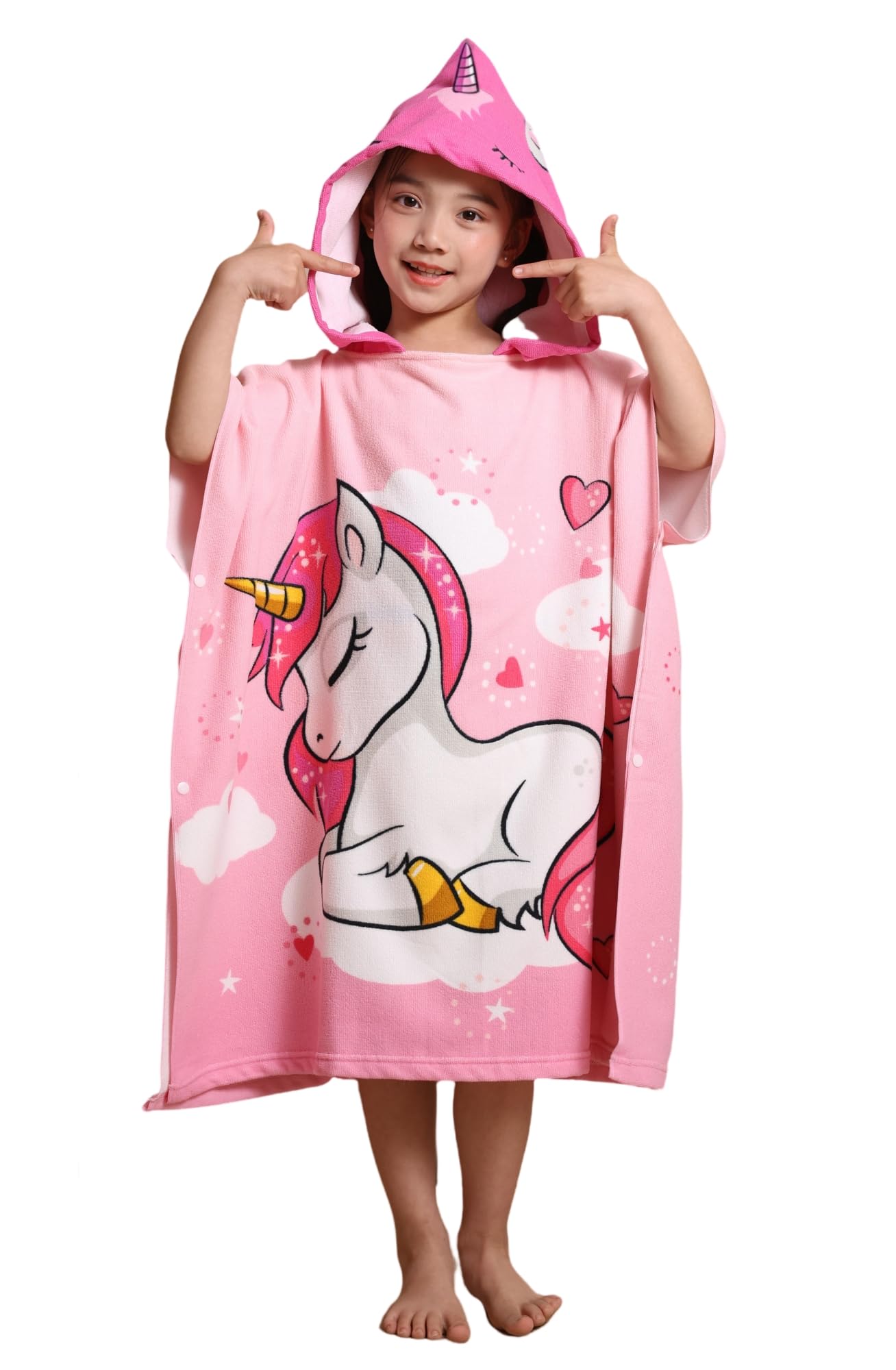 **Soft Unicorn Hooded Swim Cover-Up for Kids Age 3-8 | Pink Beach Poncho Towel | Perfect for Pool, Beach & After-Swim Warmth**