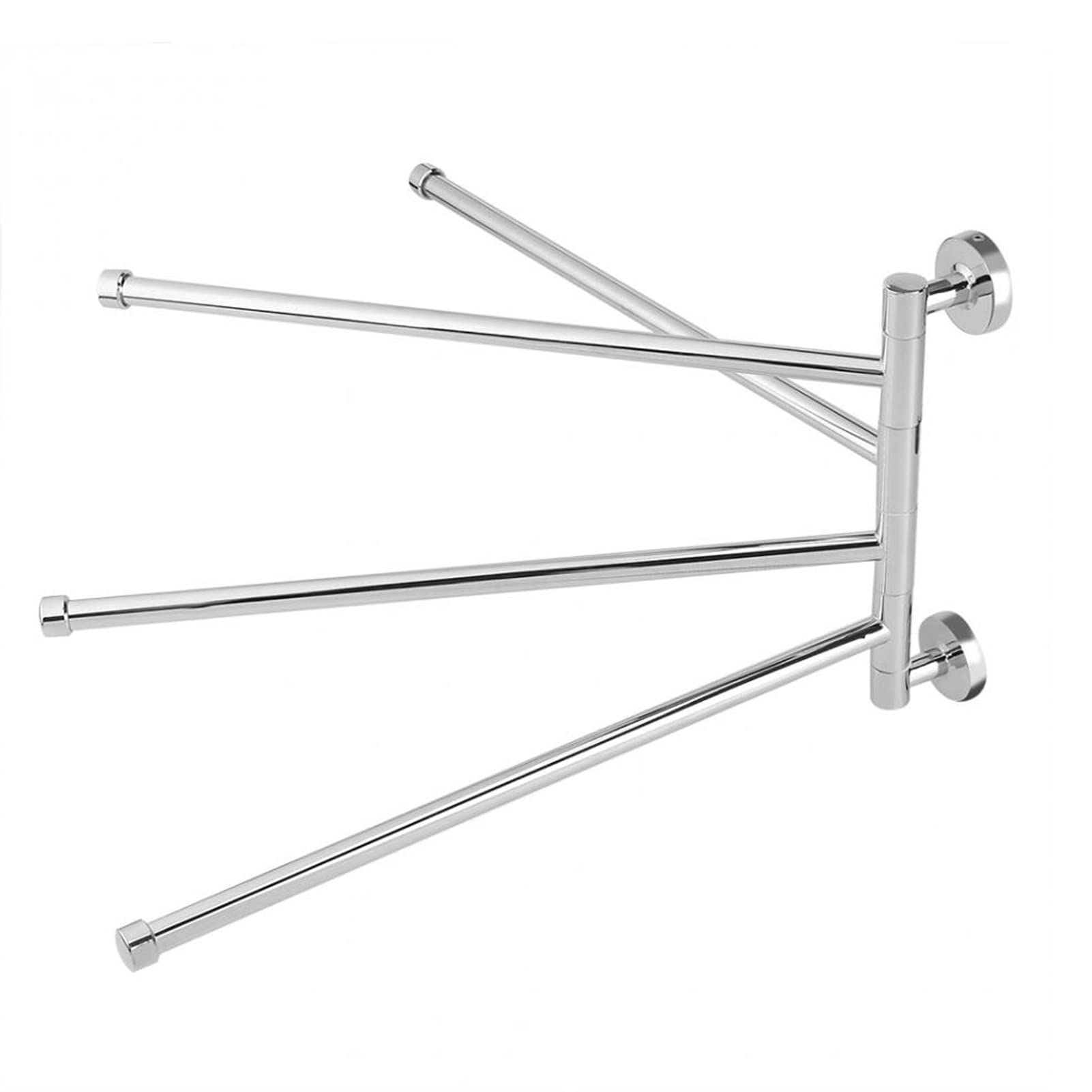4-Swing Arm Stainless Steel Towel Rack - 180° Rotation Wall Mounted Bathroom & Kitchen Organizer (14.17 Inch, Silver) - Perfect for Bathrooms, Kitchens, Laundry Rooms & Spa Areas