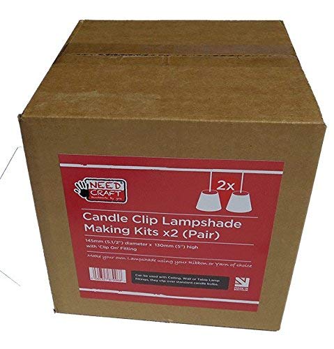 Needcraft 2-Pack Clip-on Candle Bulb Lampshade DIY Kit - Decorative Shades for Chandeliers, Ceiling Pendants, Bedside & Wall Lights - Perfect for Home Decor, Wedding Centerpieces & Cozy Lighting