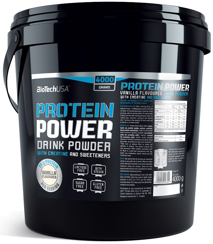BioTechUSA Protein Powder - Vanilla Flavor 4kg (8.8 lbs) for Muscle Recovery & Post-Workout Nutrition | Whey Protein Supplement for Athletes & Fitness Enthusiasts