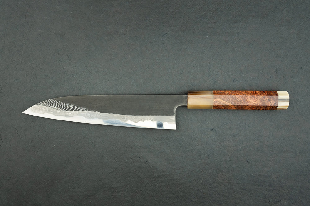Premium Tsukasa Hinoura River Jump Gyuto 210mm Japanese Chef Knife - High Carbon Steel, Razor Sharp Blade for Sushi, Meat & Vegetable Cutting - Perfect for Professional Chefs & Home Cooking Enthusiasts