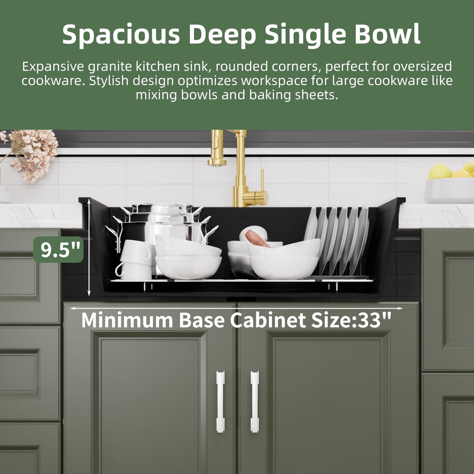 **Davivy 30-Inch Matte Black Granite Composite Kitchen Sink Workstation – 30 x 20 Inch Single Bowl Dual Mount Sink with Accessories – Perfect for Modern Kitchens & Heavy-Duty Cooking**