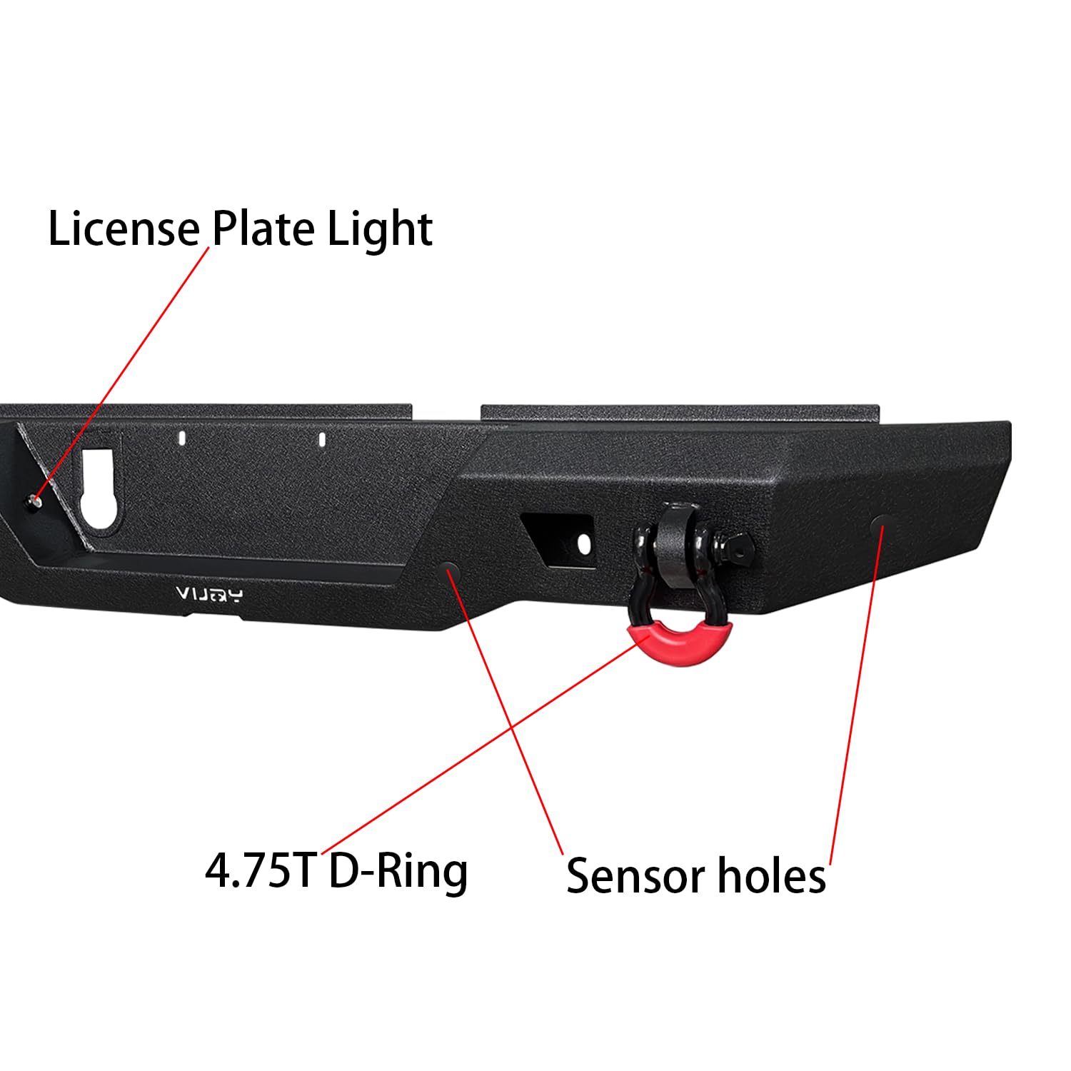 2020-2025 Jeep Gladiator JT Heavy-Duty Steel Rear Bumper with LED Lights & D-Rings - Black Textured Finish | Off-Road Protection & Towing Accessory