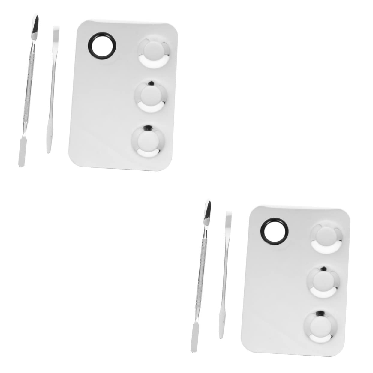 FOMIYES 2-Piece Stainless Steel Nail Spatula Set - Professional Manicure & Makeup Tool for Mixing Foundation, Acrylic Nails & Polish - Perfect for Nail Artists & DIY Home Manicures