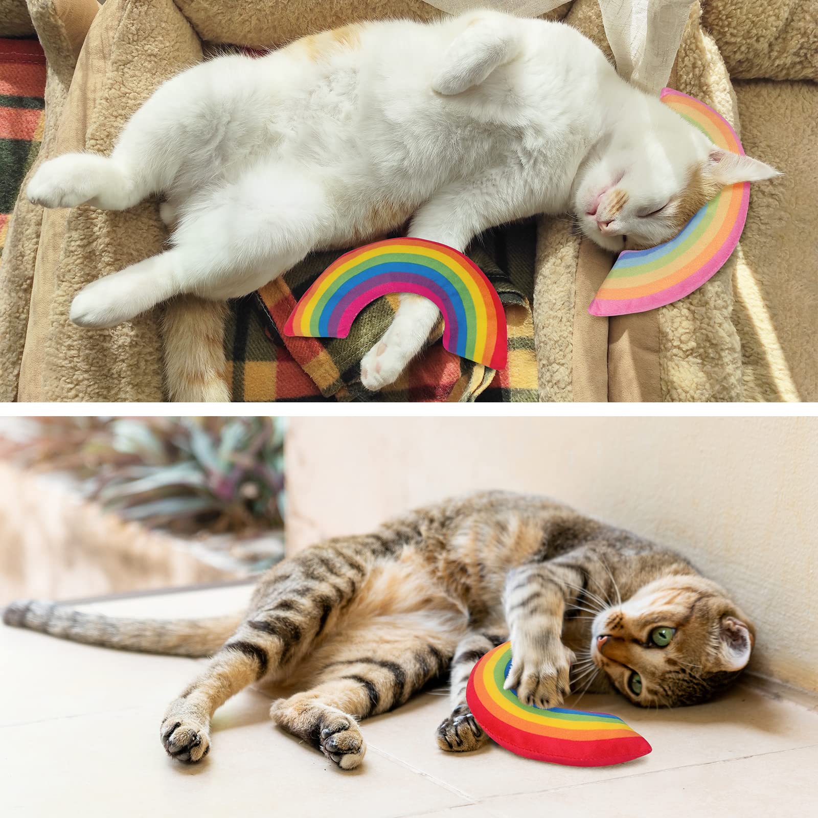 Premium Catnip Toys for Indoor Cats - 2 Pack Interactive Teething Chew & Pillow Toys with Natural Catnip - Stimulating Play for Kittens & Adult Cats (Perfect for Boredom Relief & Dental Health)