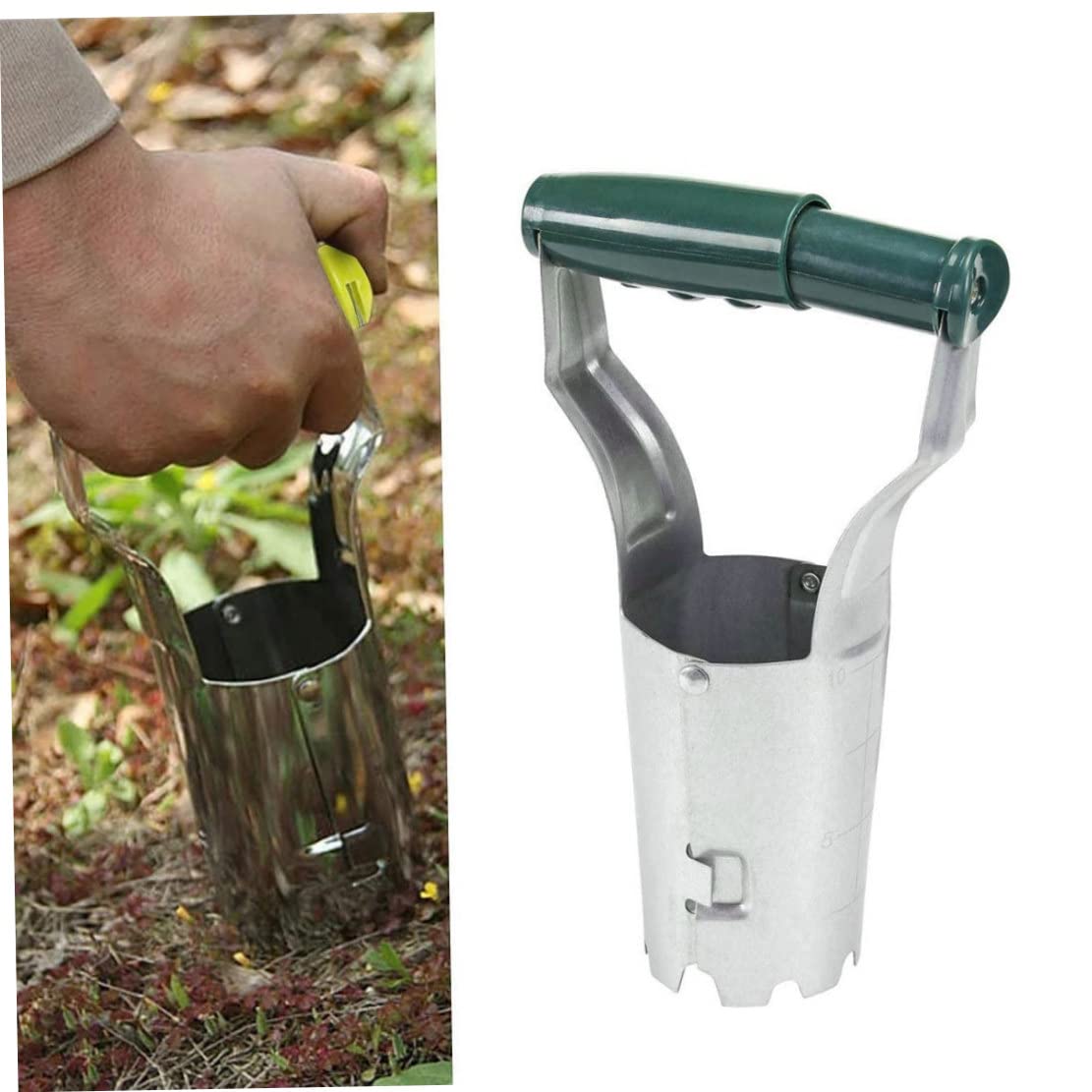 Best Garden Bulb Planter Tool - Handheld Bulb Transplanter with Depth Mark for Planting Tulips, Daffodils & Flowers - Ideal for Gardening, Landscaping & Lawn Care
