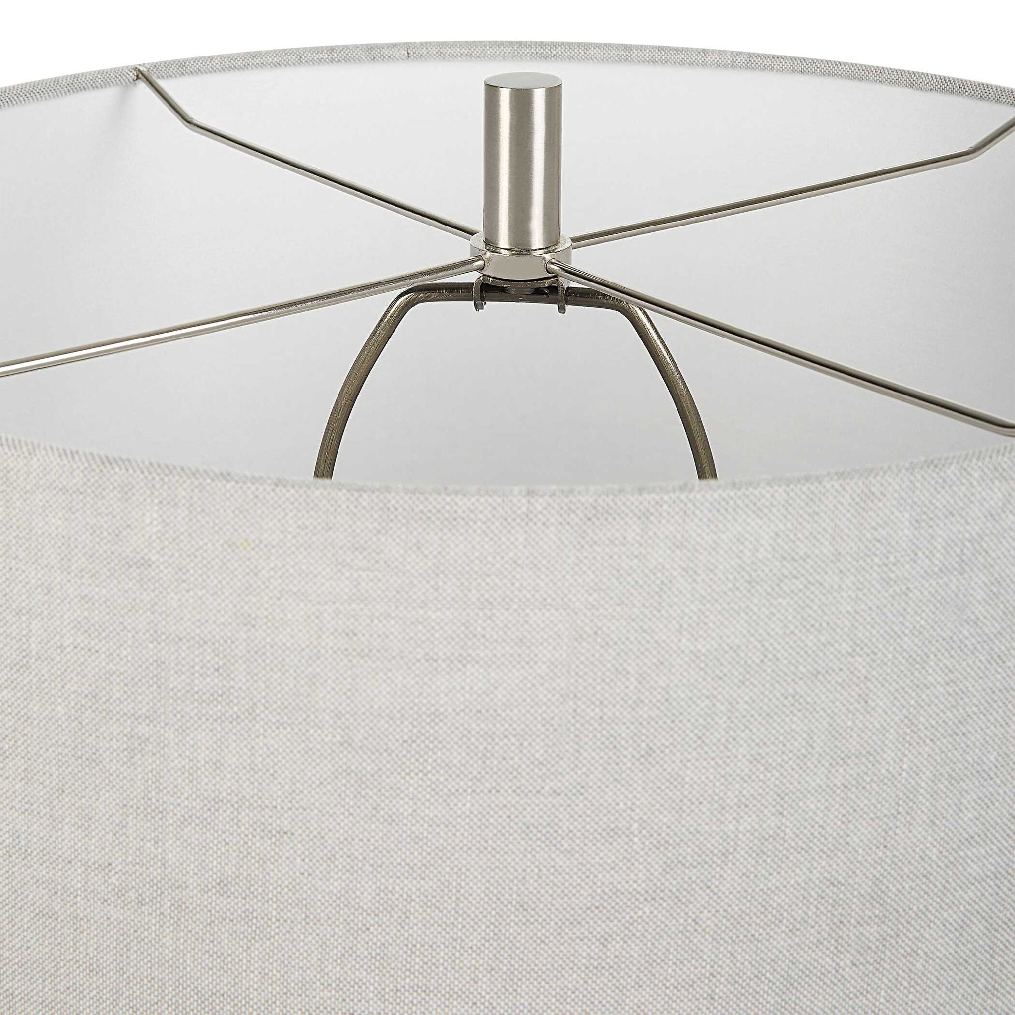 Coen Modern Table Lamp - Gray Nightstand Lamp for Bedroom, Living Room, Office - Soft Lighting for Reading & Relaxation