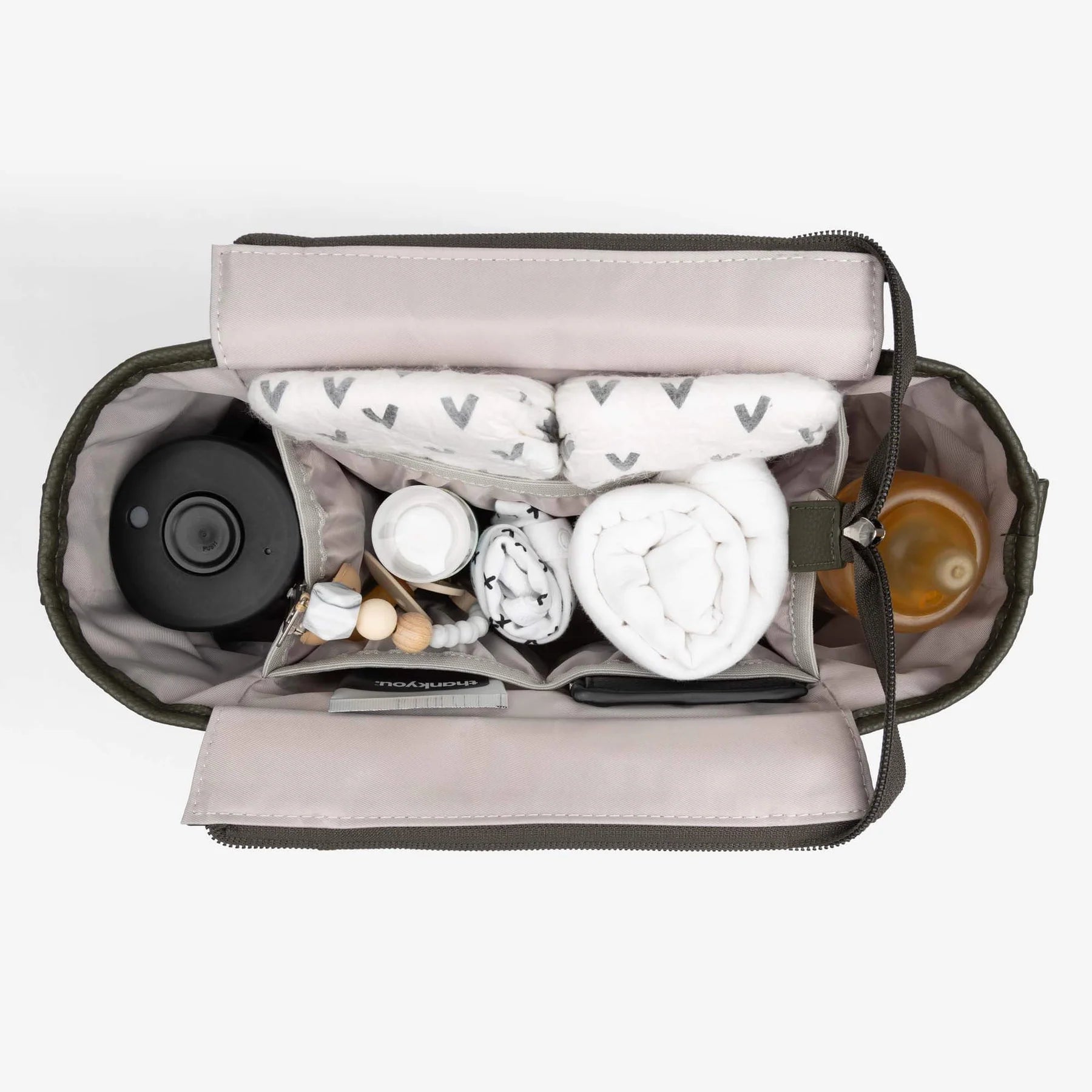 Vanchi Pram Caddy Fern - Premium Baby Stroller Organizer with Insulated Pockets | Perfect for Diapers, Bottles & Essentials | Ideal for Shopping, Walks & Travel