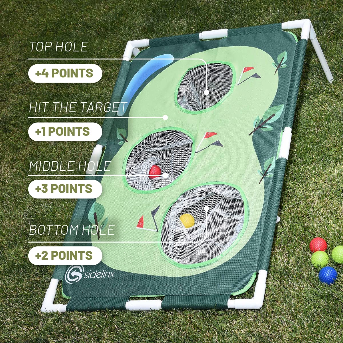 Premium Golf Cornhole Set - Outdoor & Indoor Golf Yard Game for Chipping Practice - Perfect Golf Gift for Men - Great for Backyard Parties, Tailgating & Family Gatherings