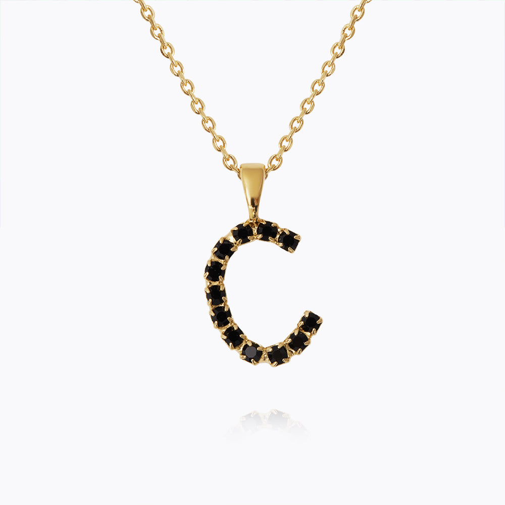 Personalized Mini Letter Necklace - Black Gold Plated Initial Pendant for Women | Gift for Her, Birthday, Anniversary, Valentine's Day | Layering Jewelry, Everyday Wear, Special Occasions