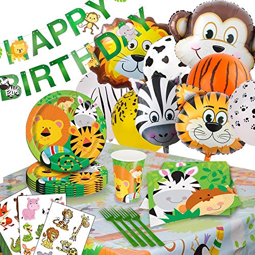 Animal Party Set With Balloons