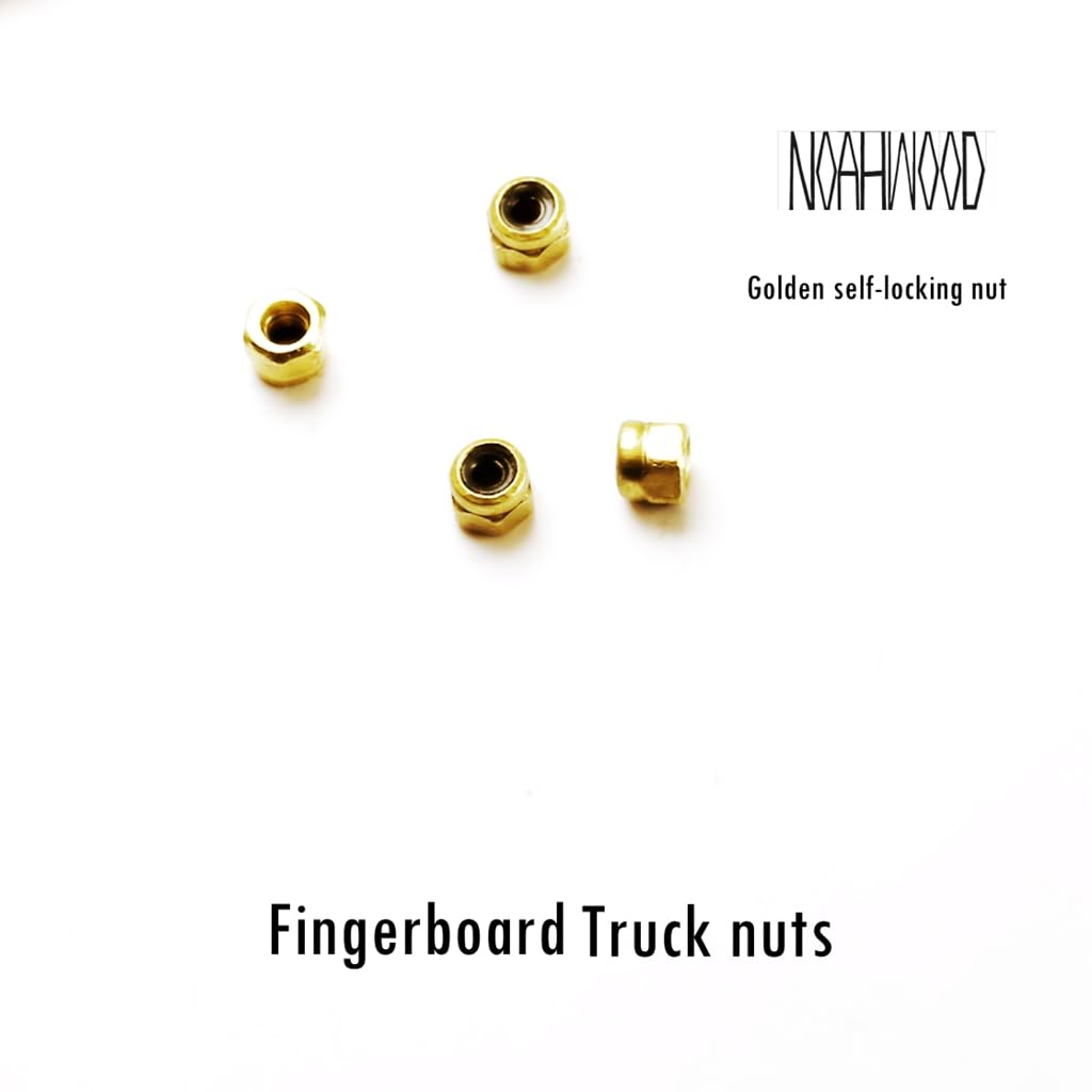 DIY Pro Fingerboard Truck 34mm Silver Noah 2.0 with Golden Lock Nut - Perfect for Finger Skateboarding Tricks and Mini Ramp Stunts
