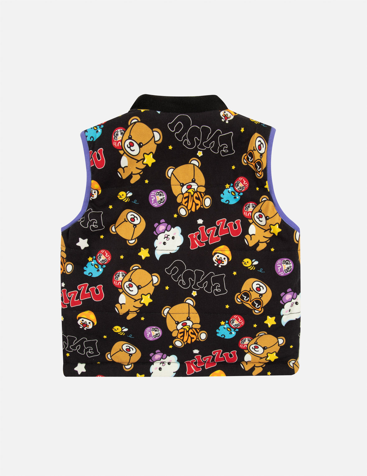 Daruma Bear Print Reversible Fleece Vest for Men & Women - Cozy Winter Layering Piece for Outdoor Activities & Casual Wear