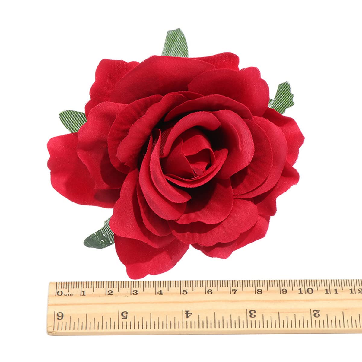 Rose Hair Clips for Women - Floral Brooch Hair Accessories with Rose Flowers, Wedding & Party Headpieces (Red) - Perfect for Bridal, Prom, Birthday & Special Occasions