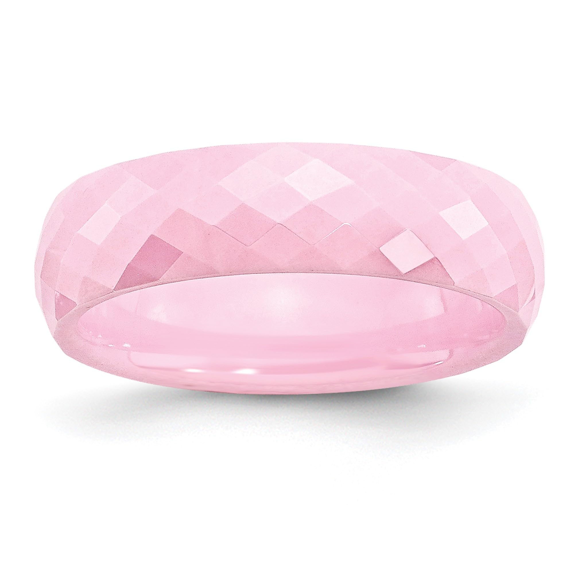 IceCarats 6mm Ceramic Pink Plain Classic Wedding Band Ring for Women - Elegant & Durable for Engagement, Anniversary, and Everyday Wear