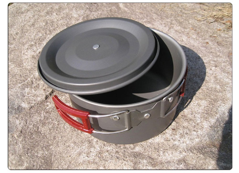 Premium Stainless Steel 3L Camping Cook Pot - Lightweight Aluminum Outdoor Cooking Pot with Non-Stick Coating for Camping, Hiking, Picnics & Backpacking - Ideal for Boiling Water, Cooking Meals & Outdoor Adventures