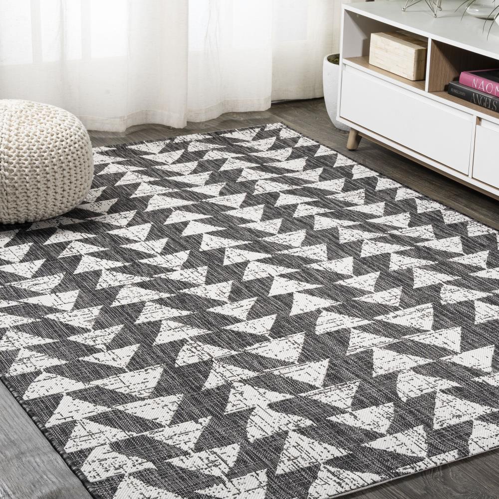 Modern Tribal Geometric Area Rug - Indoor/Outdoor Bohemian Style Rug for Living Room, Bedroom, Patio - Non-Slip Soft Woven Floor Mat for Home Decor