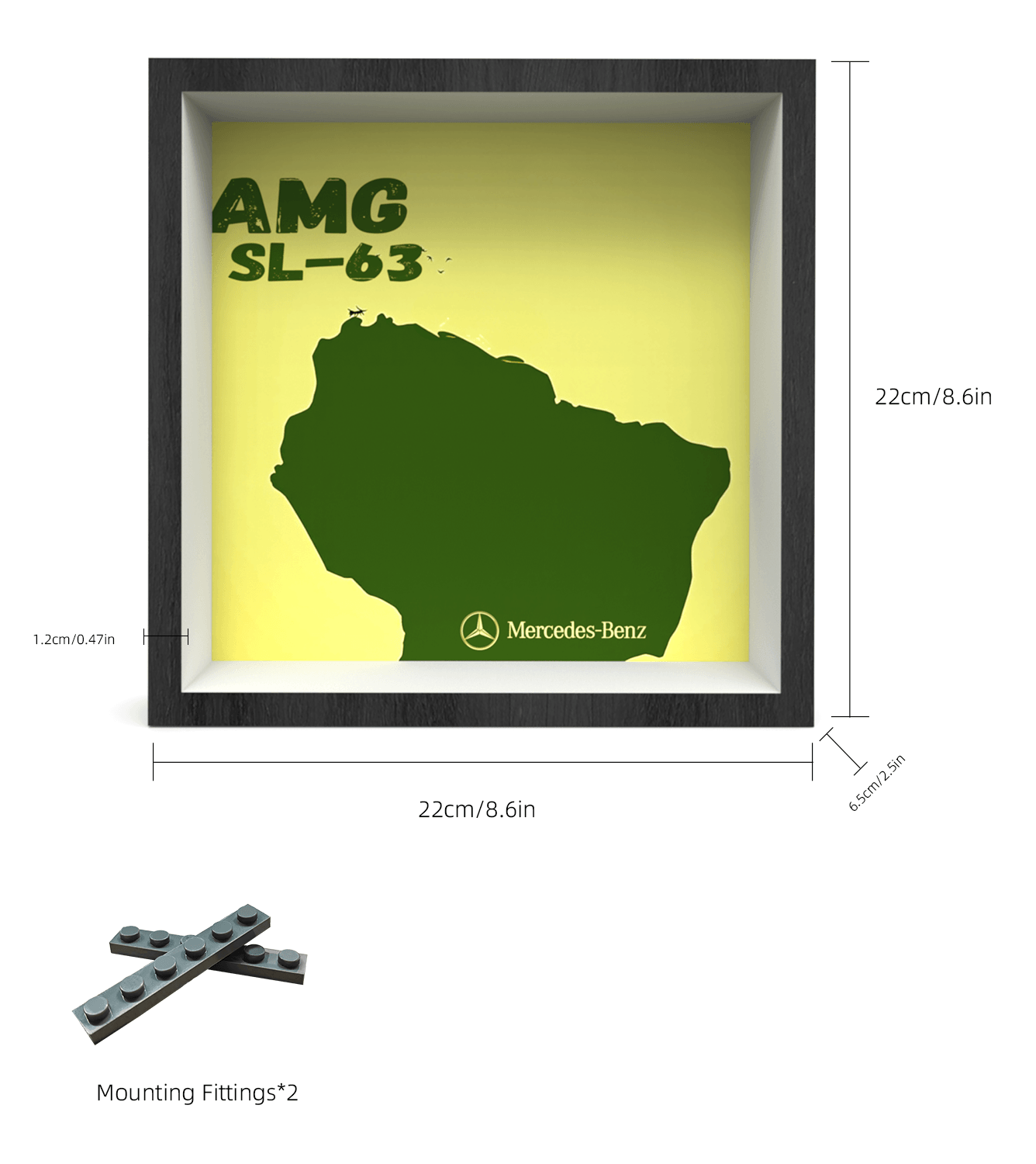 Lego Speed Champions Mercedes AMG SL 63 76924 Display Car Frame - Showcase Your Lego Model - Perfect for Home Decor, Office Display & Collector Showcases