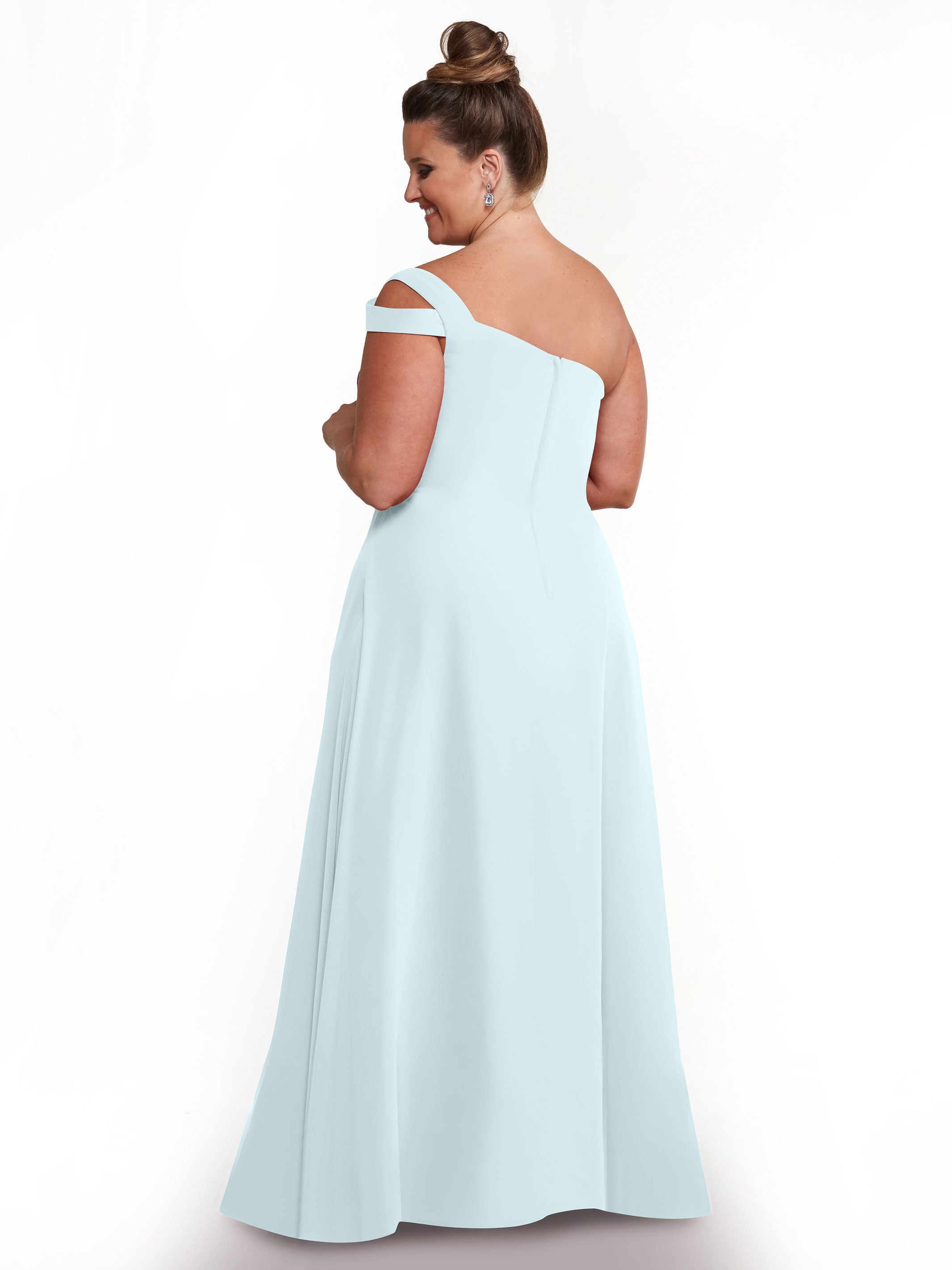 Elegant 80139 Chiffon A-Line One Shoulder Bridesmaid Dress with High Slit - Perfect for Weddings, Proms & Formal Events