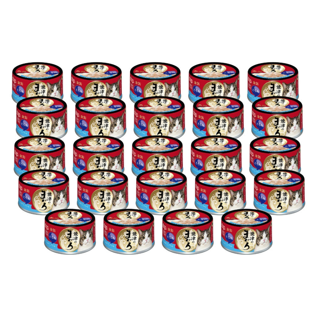 24-Pack Aixia Yaizu No Maguro Wet Canned Cat Food 70g - Rich Sauce Thin Jelly Tuna Fillet for Adult & Senior Cats - Perfect for Mealtime, Travel & Emergency Pet Food Supply
