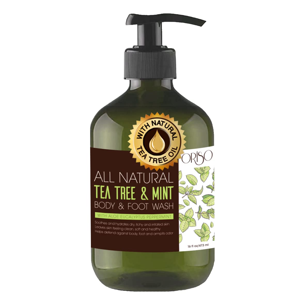 Tea Tree Oil Body Wash with Mint for Athlete's Foot, Eczema & Toenail Fungus - Hydrating Sensitive Skin Care - Natural Antifungal & Deodorizing Shower Gel for Men & Women - Perfect for Post-Workout, Gym & Daily Hygiene