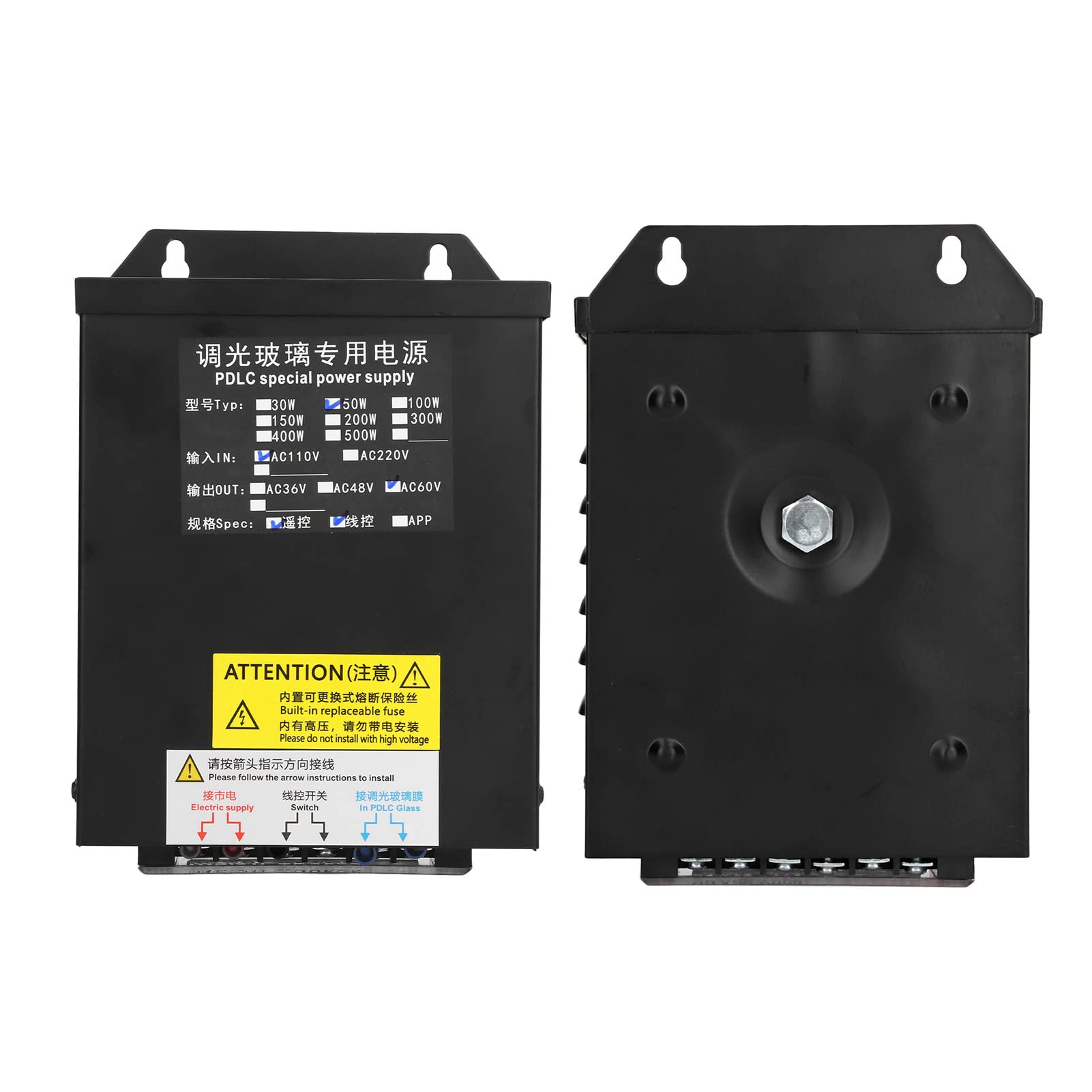 Mumusuki AC60V Switchable Glass Power Supply - Smart Transformer Adapter for PDLC Film, Projection Equipment & LED Strip Lights - Perfect for Home Theater, Smart Glass Windows & DIY Lighting Projects