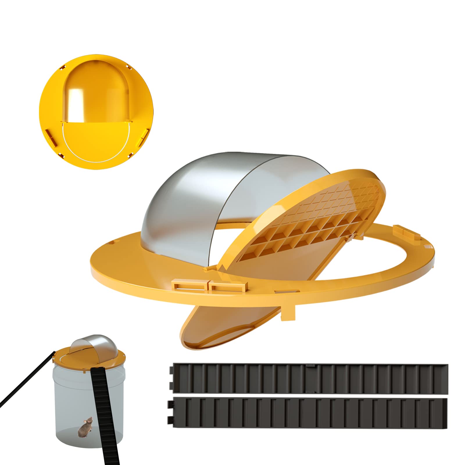 Auto Reset Bucket Lid Mouse Trap - Flip & Slide Rat Trap for Indoor & Outdoor Use - Effective Rodent Control for Home, Garage, and Garden