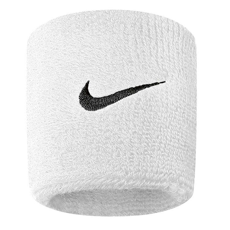 Nike Swoosh White Wristband for Men & Women - Sweat Absorbent Sports Wristbands for Running, Basketball, Tennis & Workout - Adjustable & Comfortable Fitness Accessories