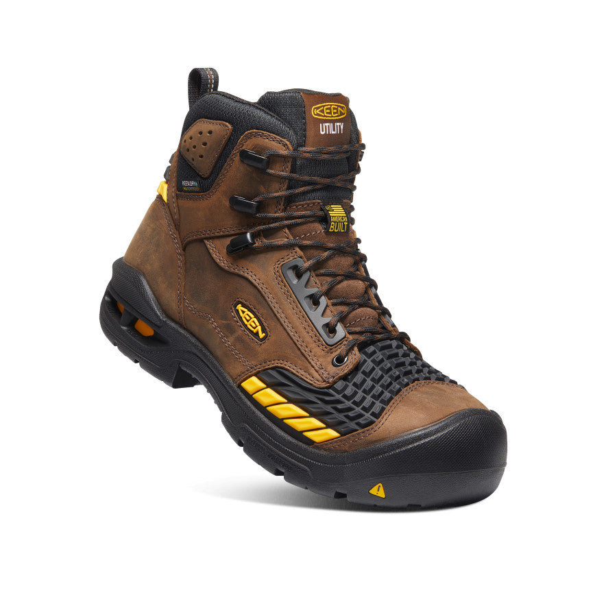 Men's Troy 6 Waterproof Work Boots with Carbon Toe - Dark Earth/Black - Durable Safety Shoes for Construction, Hiking & Outdoor Work