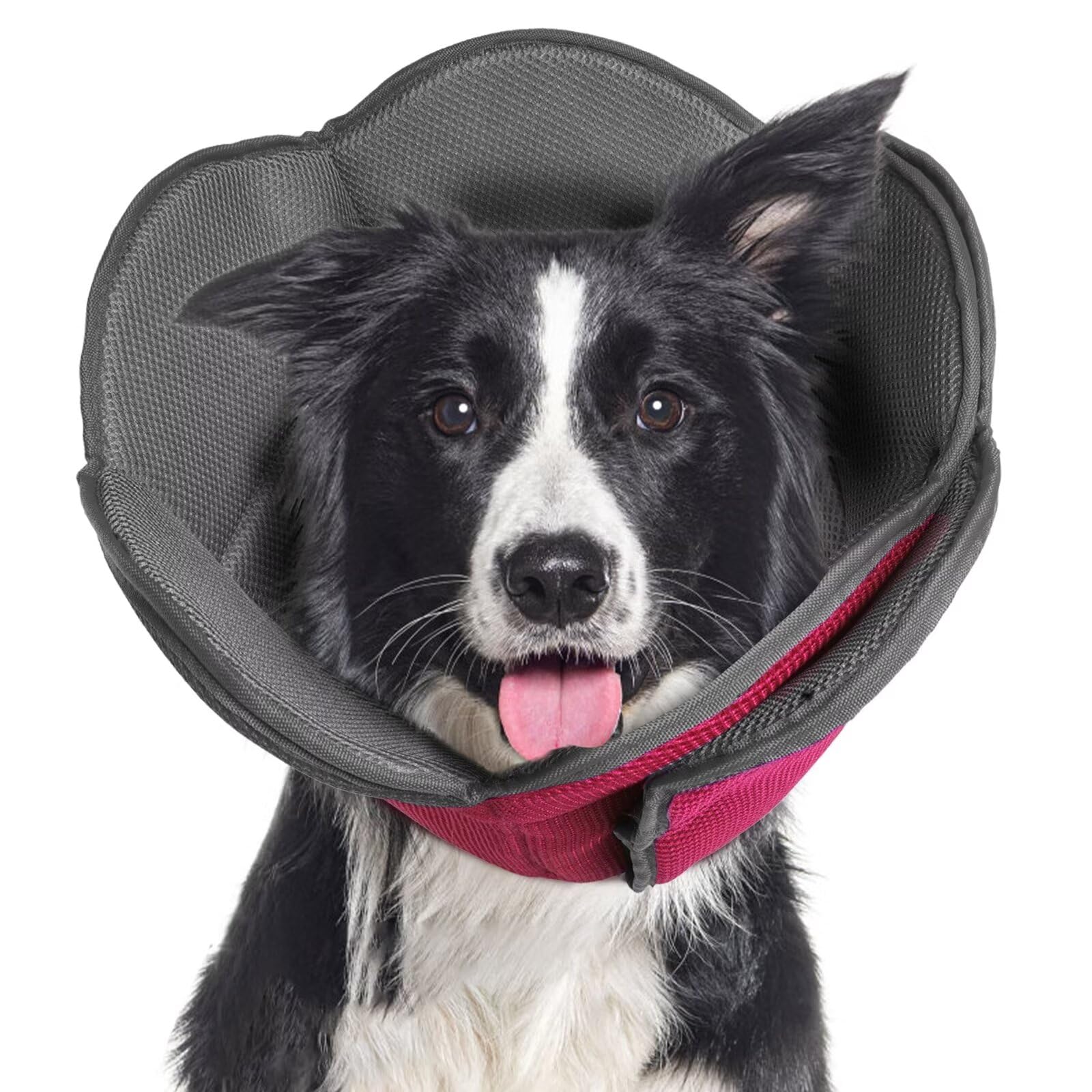 **Adjustable Soft Dog Cone Collar for Post-Surgery Recovery - Comfortable Protective E-Collar for Large, Medium & Small Dogs & Cats (Rose Red, XL) - Prevents Licking Wounds, Stitches & Rashes - Ideal for Healing & Pet Safety**