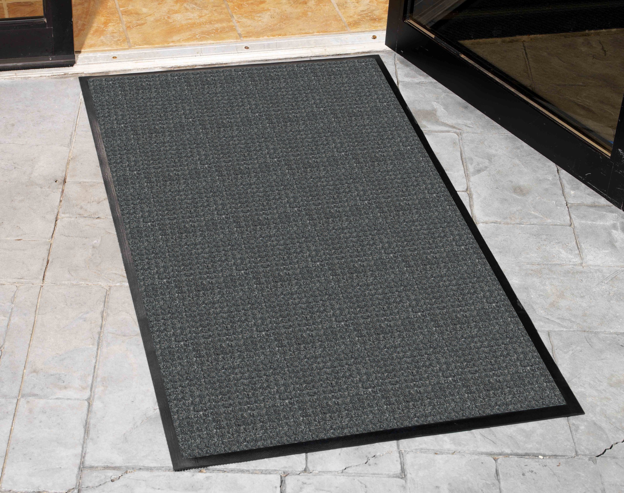 Guardian WaterGuard Indoor/Outdoor Wiper Scraper Floor Mat - Heavy Duty Rubber & Nylon Blend - 4x12 Feet Charcoal - Perfect for Entryways, Garages & Mudrooms