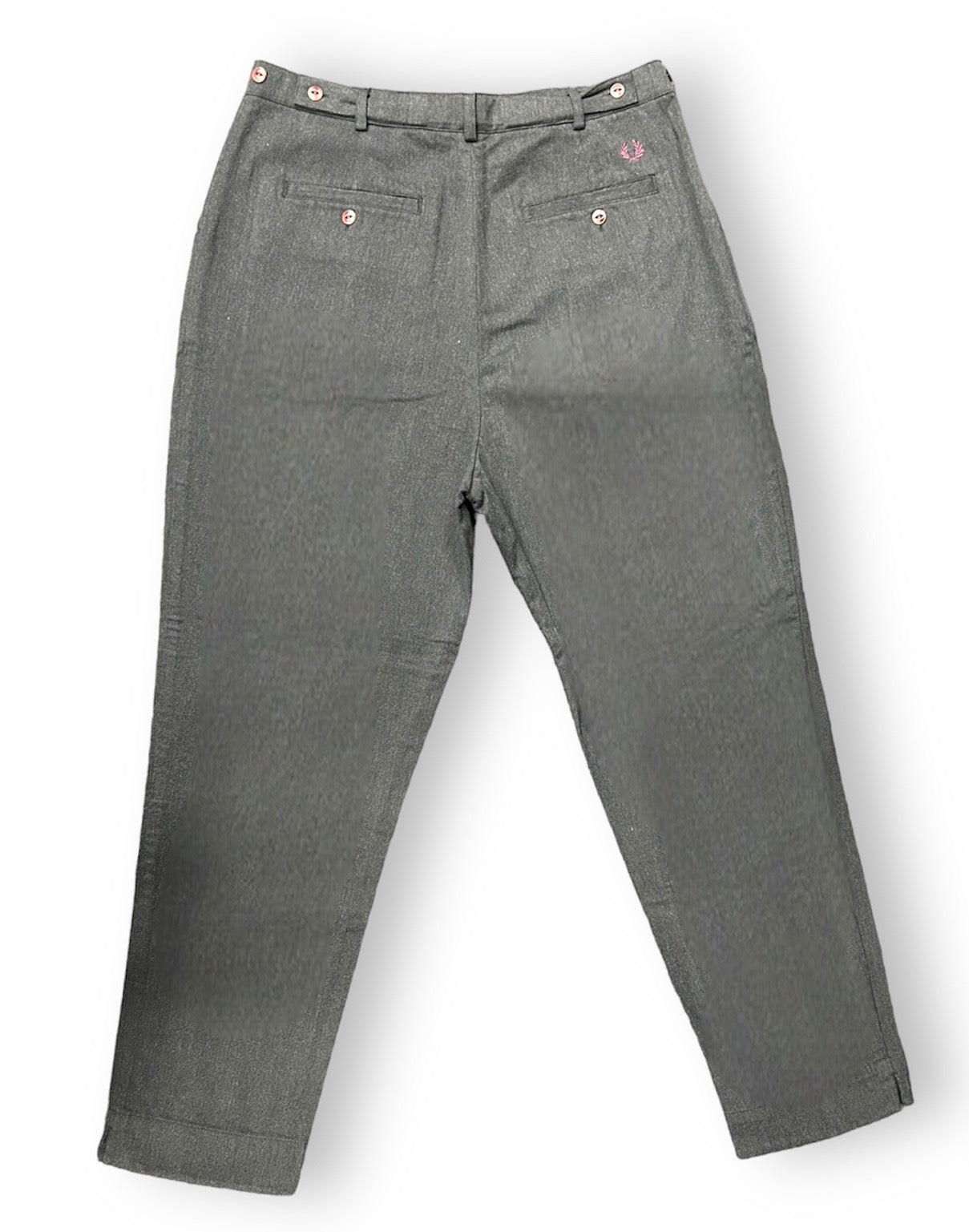 Fred Perry Graphite Marble High Waisted Chino Pants - Classic Slim Fit Trousers for Men & Women | Office Wear, Casual Outfits & Smart Casual Occasions