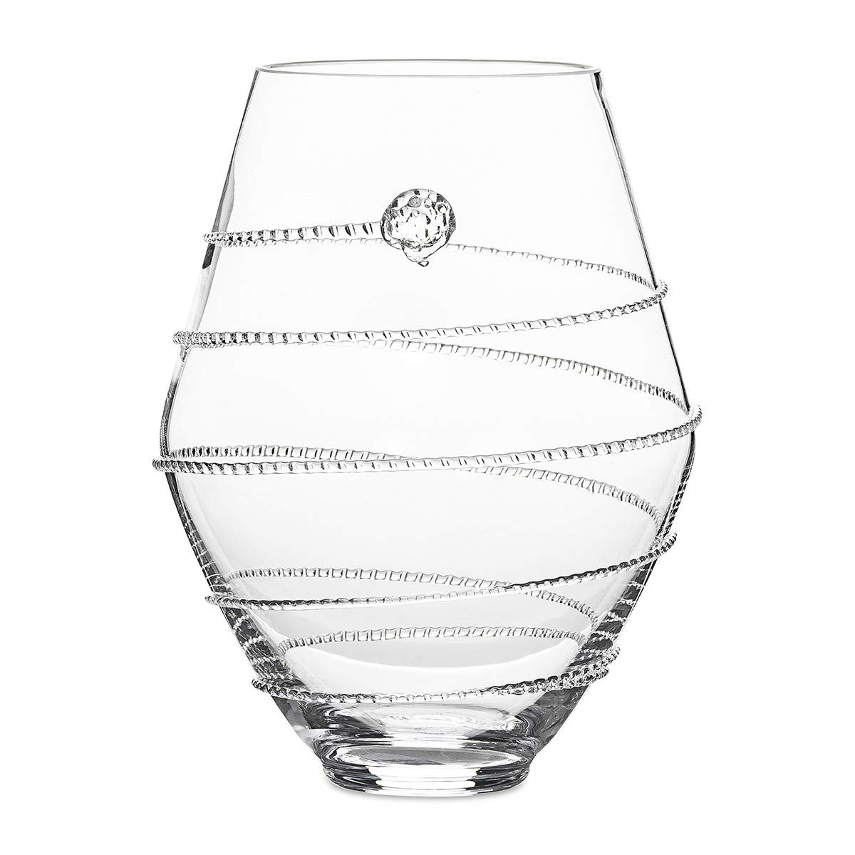 Juliska Amalia 6 Inch Clear Glass Vase - Elegant Floral Centerpiece for Home Decor, Wedding, and Dining Table Arrangements