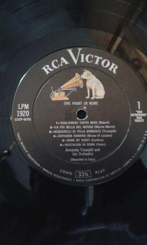 Armando Trovaioli & His Orchestra - One Night In Rome Vinyl LP Album (VG+ Condition) | Italian Jazz Soundtrack Music for Romantic Evenings & Dinner Parties