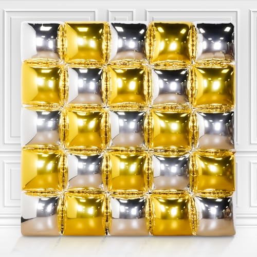 Gold Silver Square Balloon