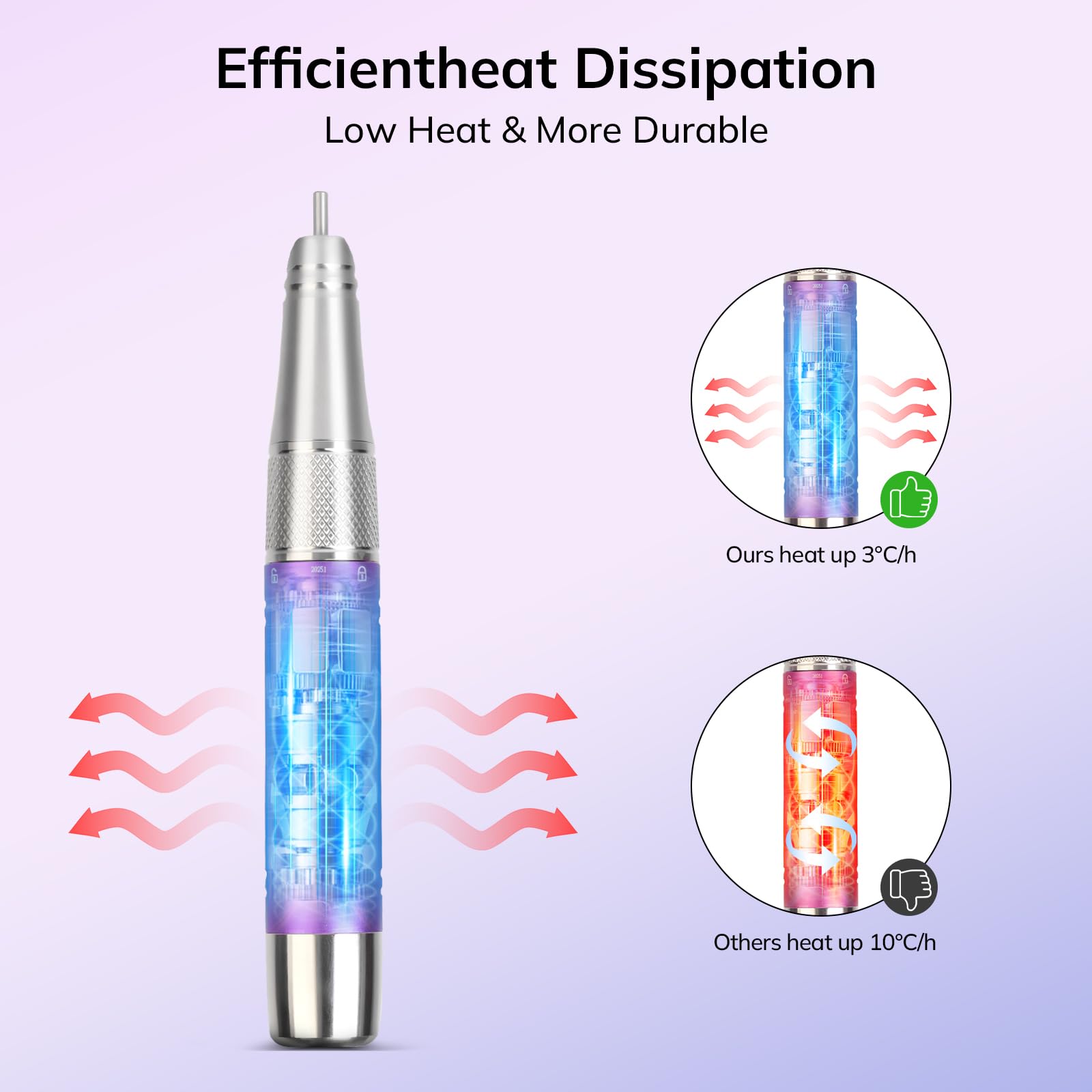 Belle Professional Nail Drill Machine - 35000RPM Brushless Motor, Cordless Rechargeable Nail File for Acrylic & Gel Nails with Diamond Charging Base & Carrying Case (Bling Purple) | Perfect for Salon, Home Manicures & Nail Art DIY