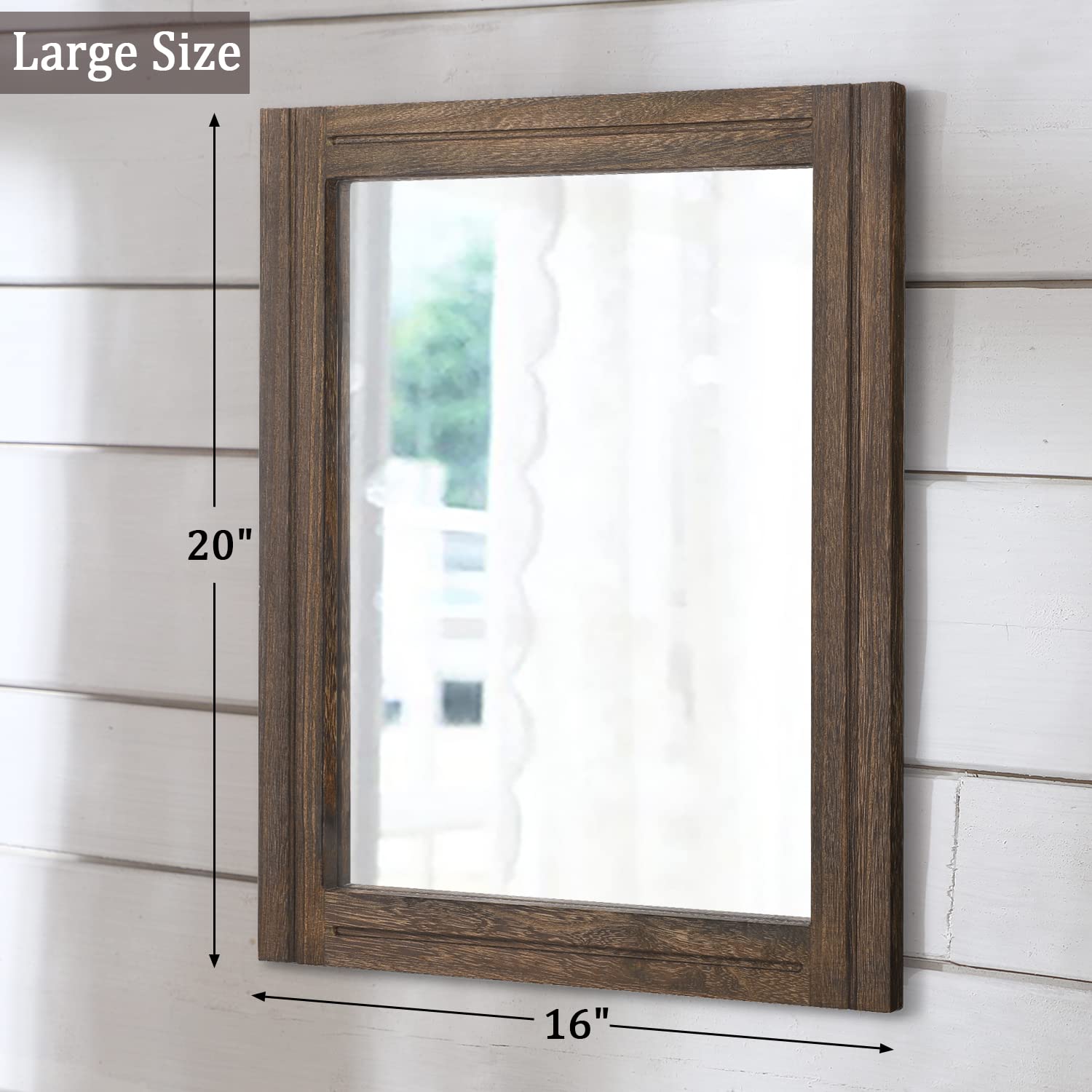 Rustic Wood Mirror Rectangle - 20